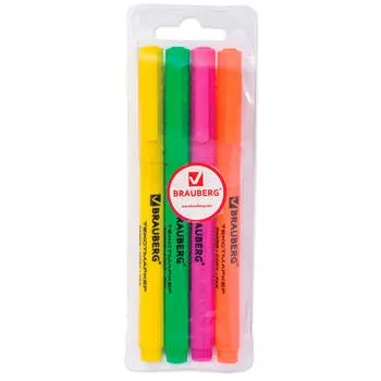 Набор текстовыделителей BRAUBERG 4шт флоулайн 150416