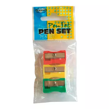 Набор точилок 3шт пластик европодвес