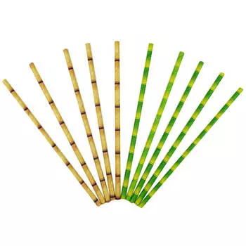 Набор трубочек патибум для коктейля бамбук 12 шт