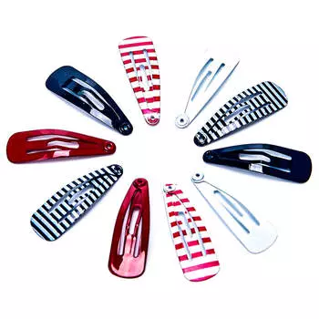 Набор заколок полоски 10шт мини 1074