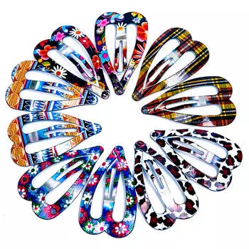 Набор заколок сердечки 10шт 1058