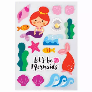 Наклейки Юнландия русалки 15шт 13*21см 662681