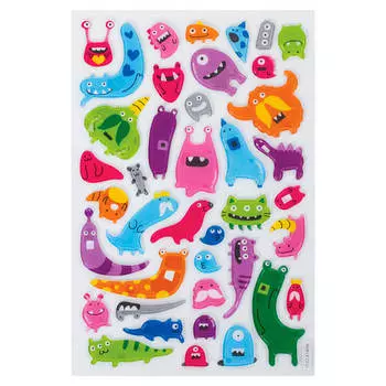 Наклейки объемные Юнландия инопланетяне 10*15см многоразовые 661810