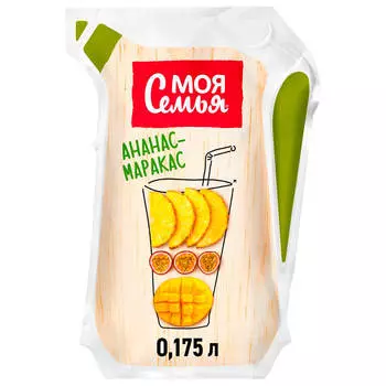 Напиток сокосодержащий Моя семья 0,175л ананас - маракас тетра-пак