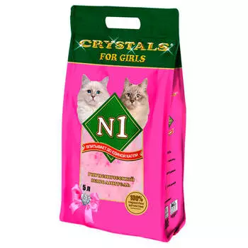 Наполнитель для туалетов домашних животных №1 Crystals For Girls 5л силикагелевый