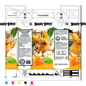 Нектар Angry Birds грушево-яблочный с мякотью 0,2л