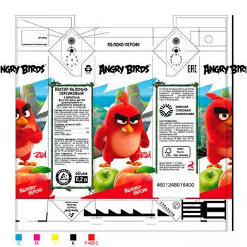 Нектар Angry Birds яблочно-персиковый с мякотью 0,2л