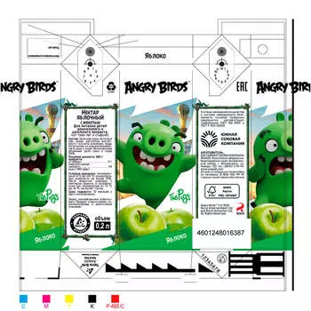 Нектар Angry Birds яблочный с мякотью 0,2л