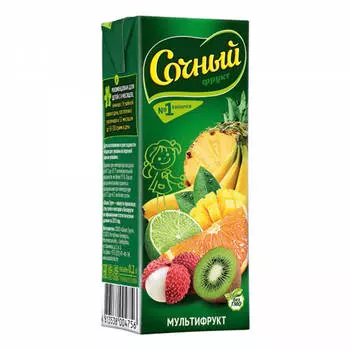 Нектар сочный фрукт 200мл мультифрукт с 8 месяцев