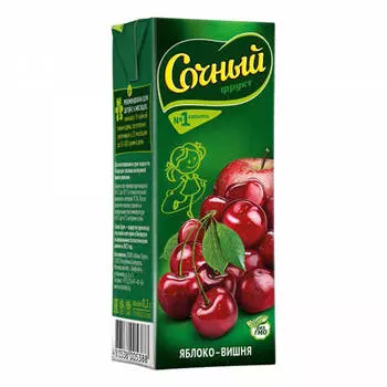 Нектар сочный фрукт 200мл яблоко-вишня с 5 месяцев