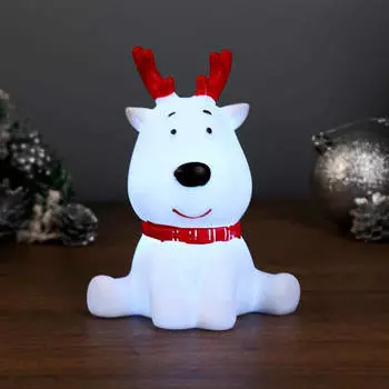 Ночник олененок с рожками 1 вт белый 10.5 х8х14 см 4336245