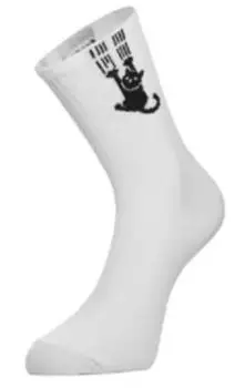 Носки женские чобот р.23 кот белый 52-109