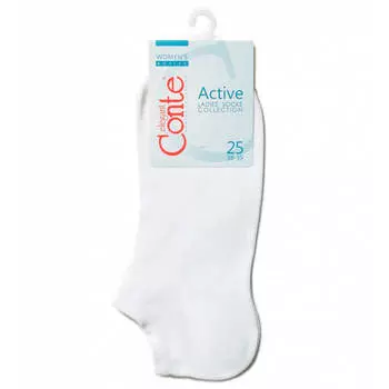Носки женские конте актив р.25 белый короткие 19 с-183 сп
