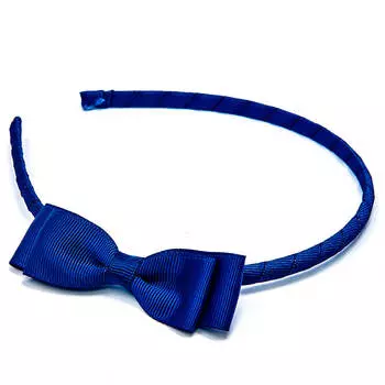 Ободок бант синий 1088