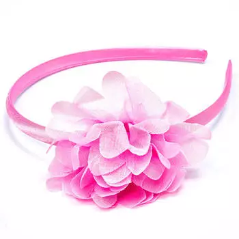 Ободок цветок розовый 1093