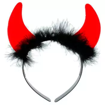 Ободок карнавальный Красные рожки 313740