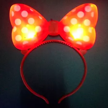 Ободок магик тайм красный из полипропилена со светодиодной подсветкой 19 x22 x1.5 см 87685