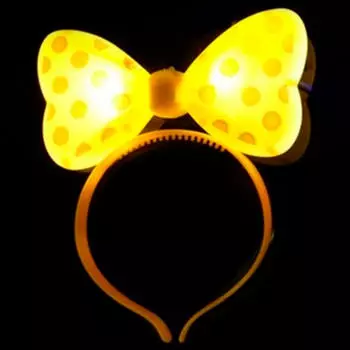 Ободок магик тайм жёлтый из полипропилена со светодиодной подсветкой 19 x22 x1.5 см 82271