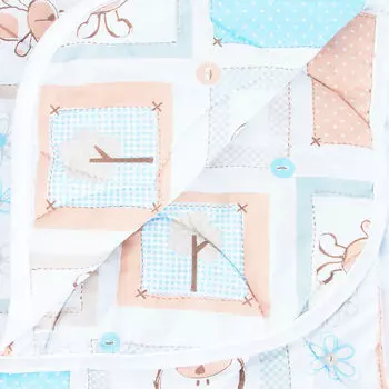 Одеяло детское Leader Kids 110*140см мишка в квадратах голубой 11200212