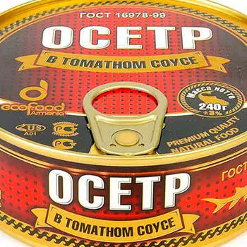 Осетр Ecofood в томатном соку 240г