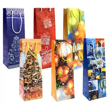 Пакет картон бутылка 10*33*10см СанВест