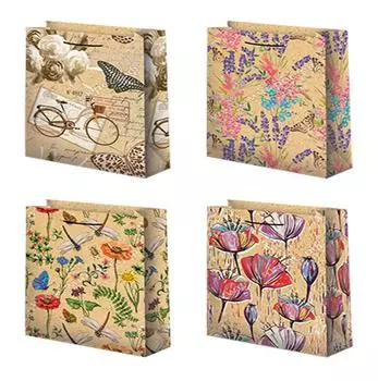 Пакет подарочный крафт 18*23 см микрос