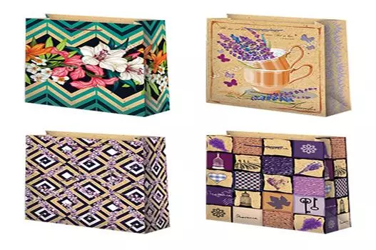 Пакет подарочный крафт 26*32 см микрос