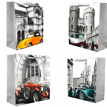 Пакет подарочный нг ретро-автомобиль 26х12х32см е8107