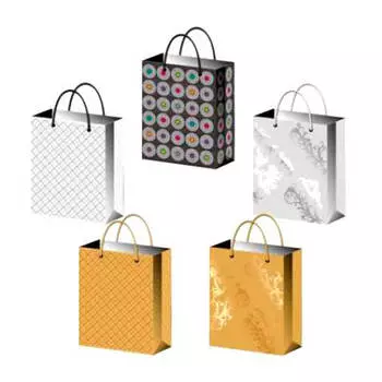 Пакет подарочный ромбы 12,8*8,5*16см серебро yx-003