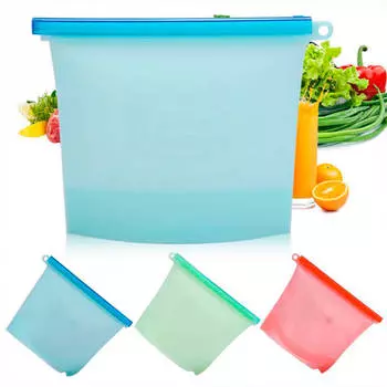 Пакет силиконовый 1л многоразовый с зажимом