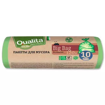 Пакеты для мусора Qualita 120л 10шт Eco Life