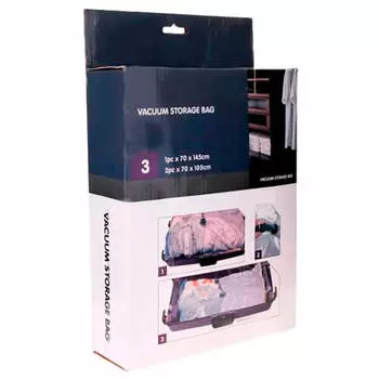 Пакеты вакуумные 3шт Bradex вешалки 2шт 70*105см+1шт 70*145см td 0358