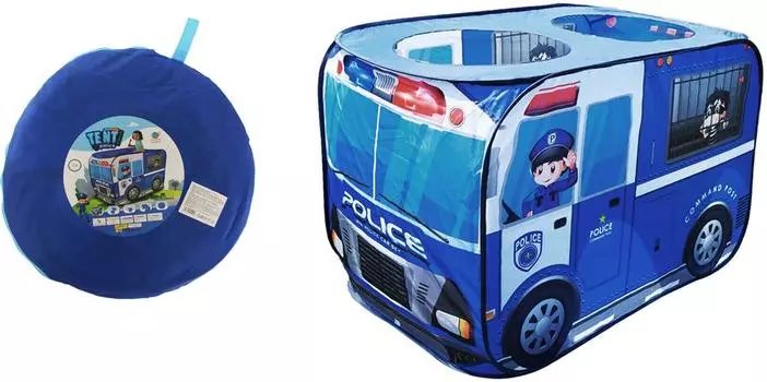 Палатка-домик детская полиция 114 х76 х73 см синий