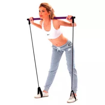 Палка гимнастическая с эспандерами Bradex пилатес студио sf 0072