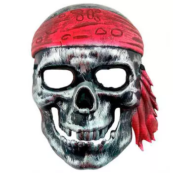 Маска Череп пирата серебро