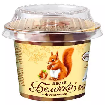 Паста Белочка с добавлением какао и фундука 220г Славянка