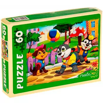 Пазл рыжий кот 60эл щенки на улице п60-8432