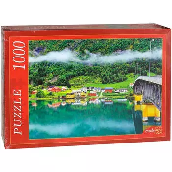 Пазлы 1000 элементов мост к домикам в горах кб1000-6879