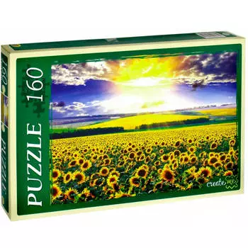 Пазлы 160 элементов поле подсолнухов и небо кб160-4030