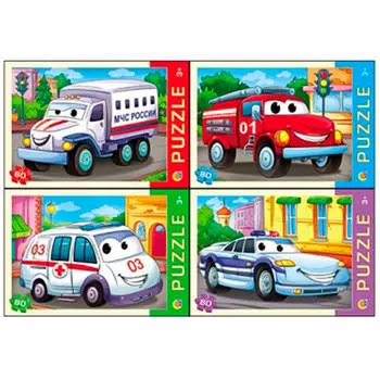 Пазлы 80 элементов тачки помощники п80-1490