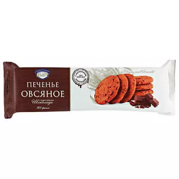 Печенье овсяное с кусочками шоколада 300г полет
