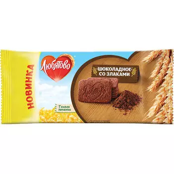 Печенье шоколадное со злаками 114г Любятово