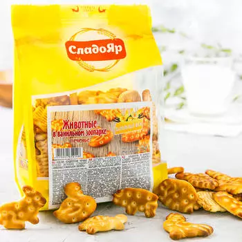 Печенье животные в ванильном зоопарке 250г сладояр