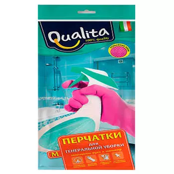 Перчатки латексные куалита генеральная уборка m