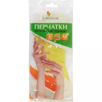 Перчатки латексные m желтые