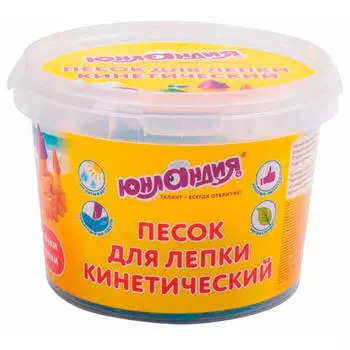 Песок для лепки кинетический Юнландия 2формочки 500г синий 104996