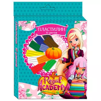 Пластилин 10цв 200гр центрум королевская академия стек 88247