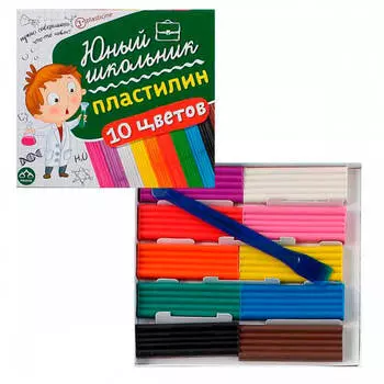 Пластилин 10цв гамма увлечений юный школьник 20146