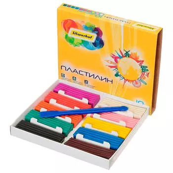 Пластилин 10 цв арт спейс 120 г со стеком 253974