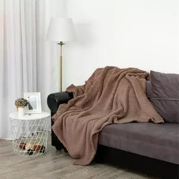 Плед искусственный мех овчина 150*200 какао